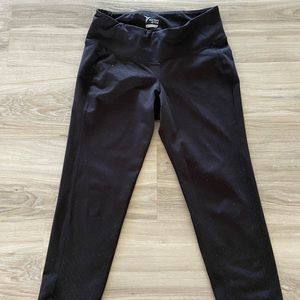 Black athletic leggings with diamond pattern